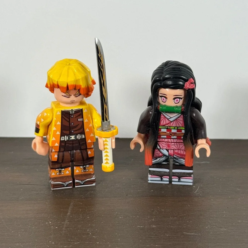 Demon Slayer Zenitsu Agatsuma Nezuko Kamado Custom Minifigure Building Set Toy